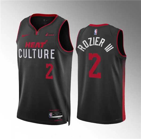 Mens Miami Heat #2 Terry Rozier III Black 2023-24 City Edition Stitched Basketball Jersey Dzhi->miami heat->NBA Jersey